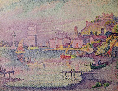 サントロペの港を出て、1902 作： Paul Signac